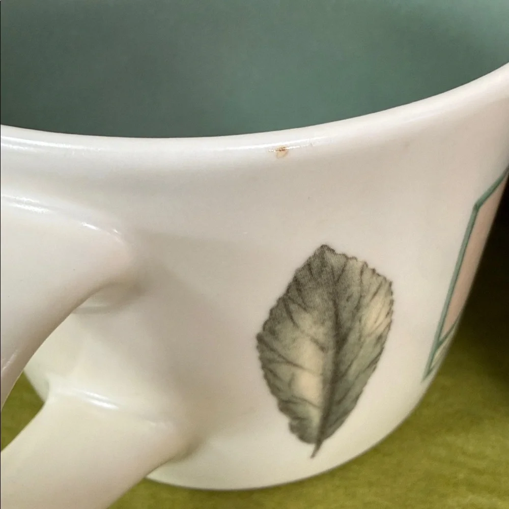 Vintage Pfaltzgraff Naturewood 12oz Coffee Mugs Botanical Herb Design Set of 3